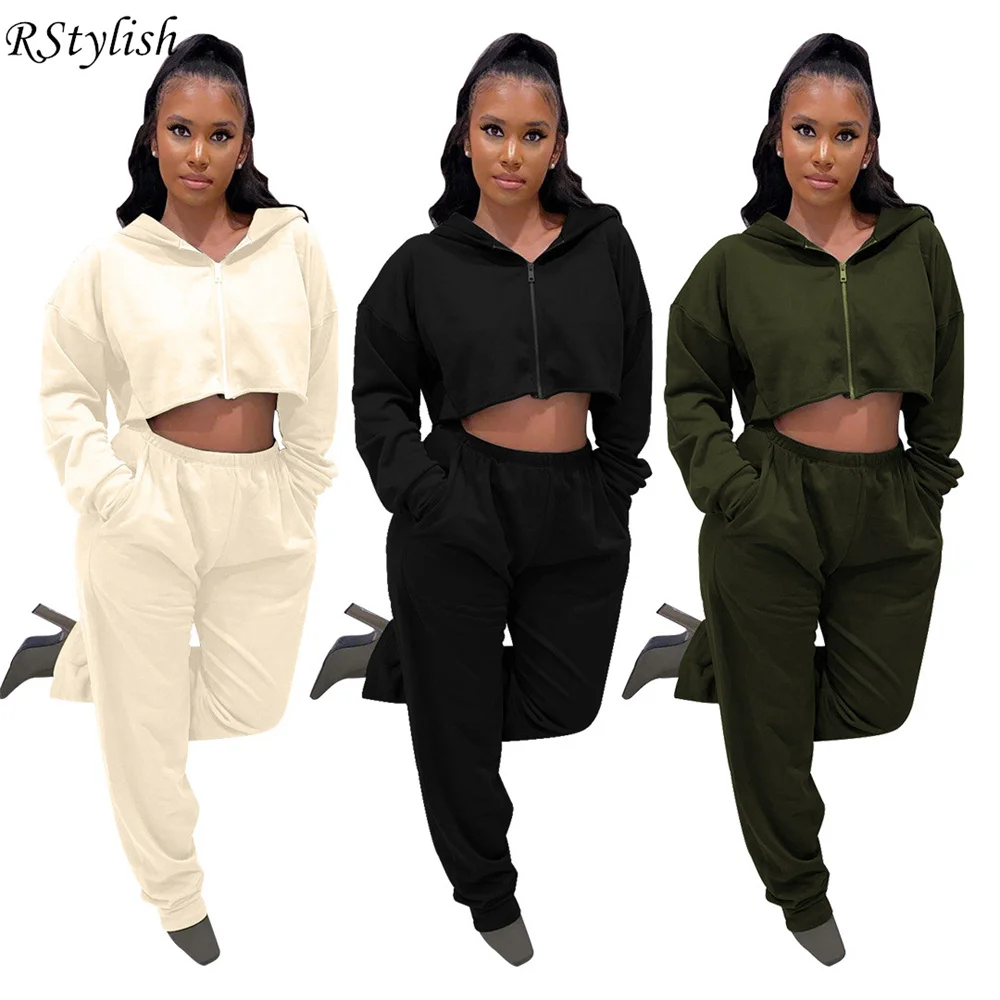RStylish 2022 Two Piece Set Women Long Sleeve Zipper Hoodie Crop Top Pocket Wide Leg Pants Tracksuit Casual Outfits
RStylish 2022 Two Piece Set Women Long Sleeve Zipper Hoodie Crop Top Pocket Wide Leg Pants Tracksuit Casual Outfits