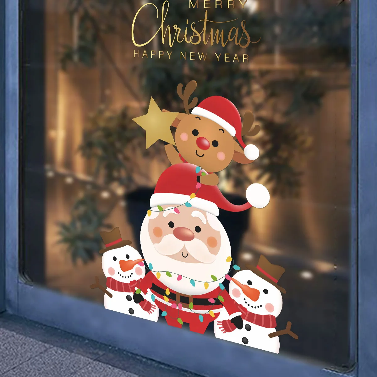 Санта-Клаус Лось Снеговик дверь охлаждающая наклейка оконная настенные