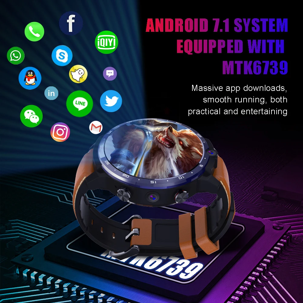 Dual Camera Face Unlook 1.6 Inch 4G Smart Watch Android 7.1 3GB 32GB 1800mah Battery Men Smartwatch Women in stock
Dual Camera Face Unlook 1.6 Inch 4G Smart Watch Android 7.1 3GB 32GB 1800mah Battery Men Smartwatch Women in stock