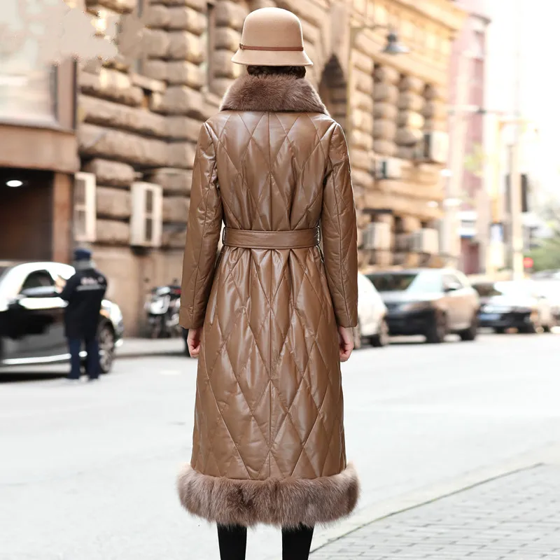 JCHB 2021 Real Leather Jacket Women Sheepskin Coat Female 90% White Duck Down Parkas Woman Fox Fur Collar Luxury Femme Veste Pp
JCHB 2021 Real Leather Jacket Women Sheepskin Coat Female 90% White Duck Down Parkas Woman Fox Fur Collar Luxury Femme Veste Pp