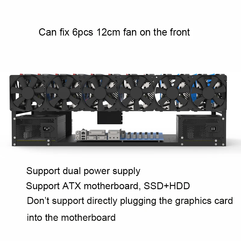 6 - 12 GPU Open Miner Rig Frame чехол для материнской платы кронштейн Биткоин видеокарты