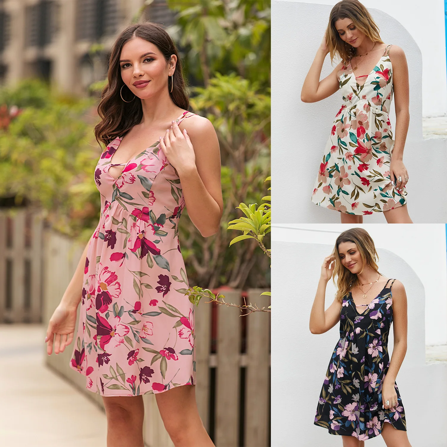Hot Sell Strap Tight Sexy Sling Print Dress 2021 Summer New Sling Dress Spaghetti Strap Sleeveless Pink Black Flower Dress YY53
Hot Sell Strap Tight Sexy Sling Print Dress 2021 Summer New Sling Dress Spaghetti Strap Sleeveless Pink Black Flower Dress YY53