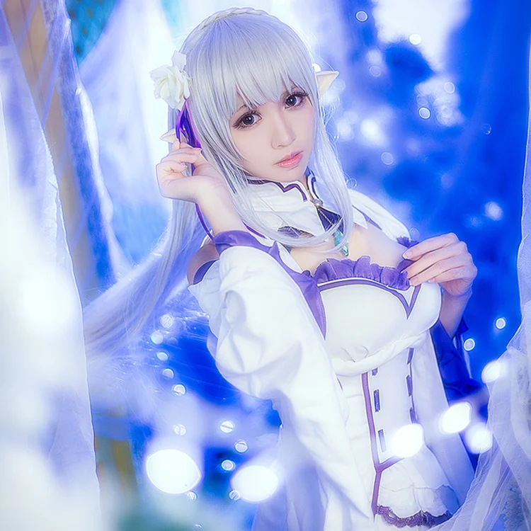 Cosplay Emilia Dress With Wig Costume Anime Re:life In A Different World From Zero Women Cosplay Halloween Party Costume Uniform
Cosplay Emilia Dress With Wig Costume Anime Re:life In A Different World From Zero Women Cosplay Halloween Party Costume Uniform