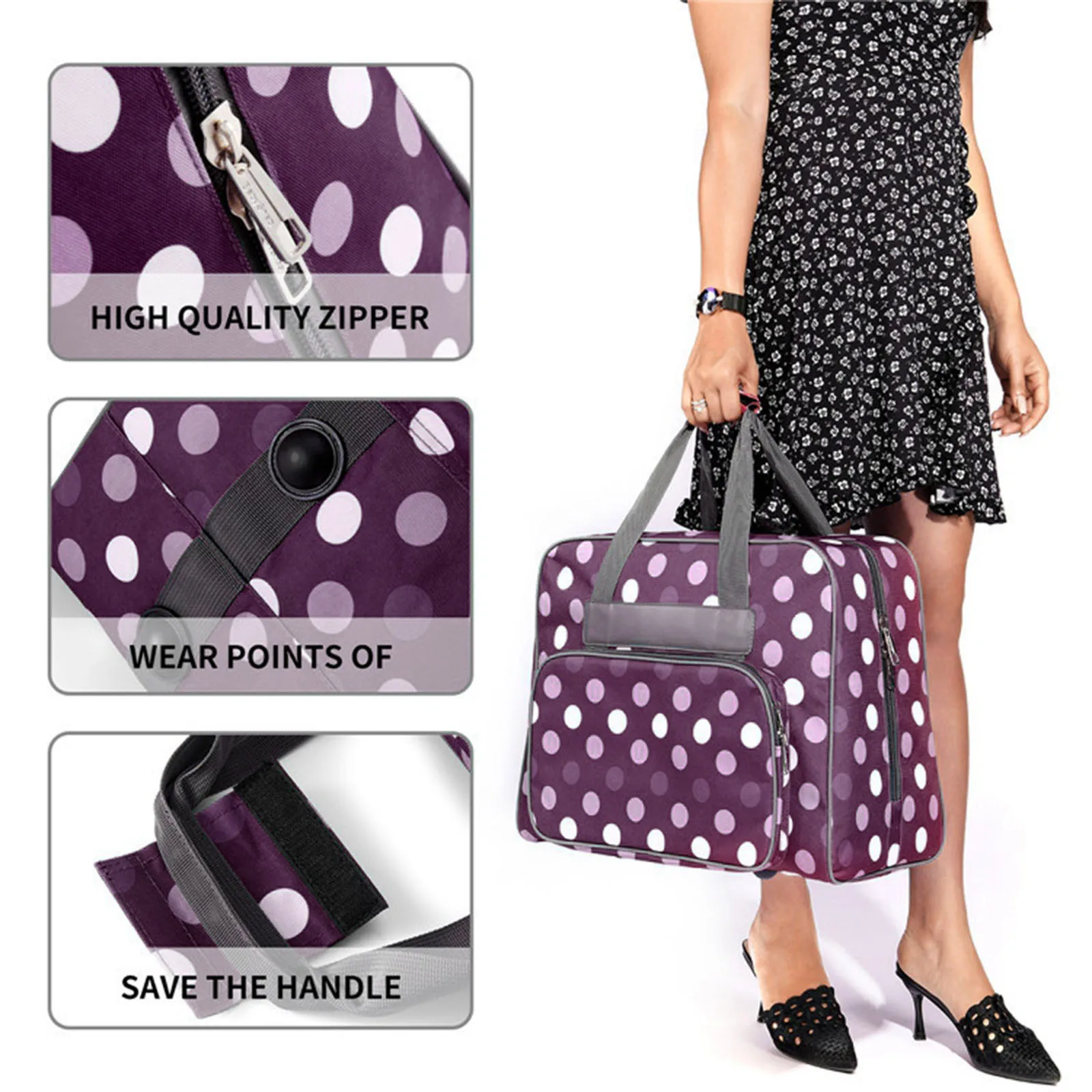 Sewing Machine Bag Large Capacity Dot Pattern Fashion Useful Storage Bags Oxford Cloth Home Use Tote Multi-functional
Sewing Machine Bag Large Capacity Dot Pattern Fashion Useful Storage Bags Oxford Cloth Home Use Tote Multi-functional