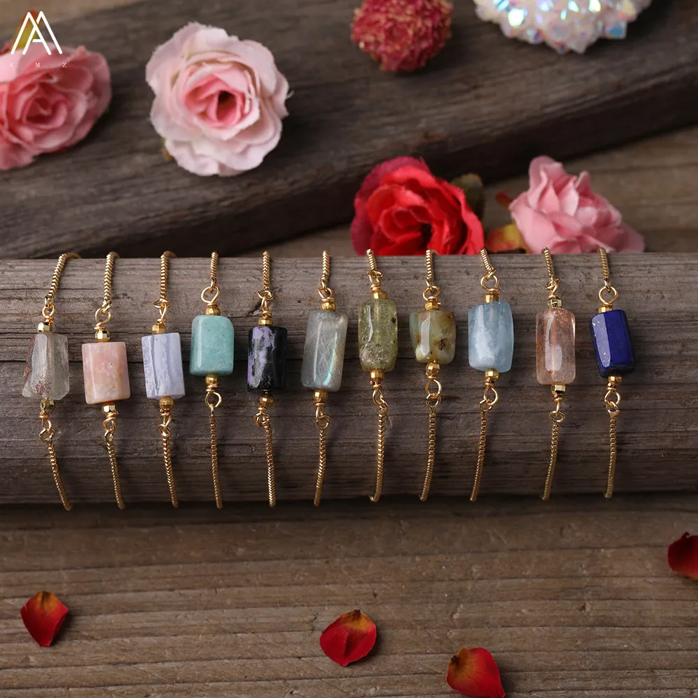 Natural Smooth Pink Opal Amazonite Purple Agates Lapis Stone Single Chunky Nugget Beads Gold Chains Adjustable Bracelet Jewelry
Natural Smooth Pink Opal Amazonite Purple Agates Lapis Stone Single Chunky Nugget Beads Gold Chains Adjustable Bracelet Jewelry