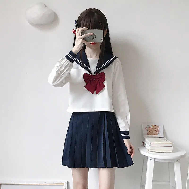Школьная униформа в японском стиле для девочек-подростков женский сексуальный