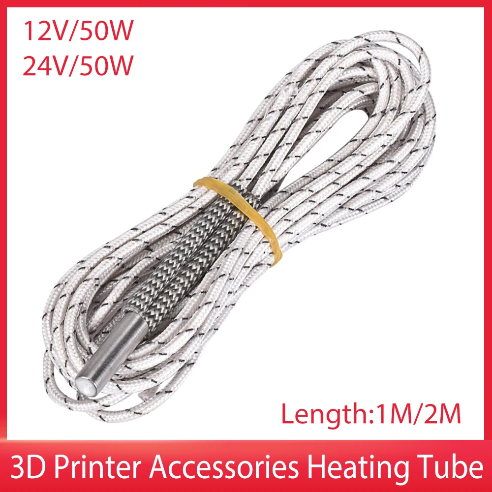 3D printer Heating Tube 6x20mm 12V/24V 50W 1m/2m Heater Wire Heating Tube 3D Printer Accessories for V6 J-head Extruder
3D printer Heating Tube 6x20mm 12V/24V 50W 1m/2m Heater Wire Heating Tube 3D Printer Accessories for V6 J-head Extruder