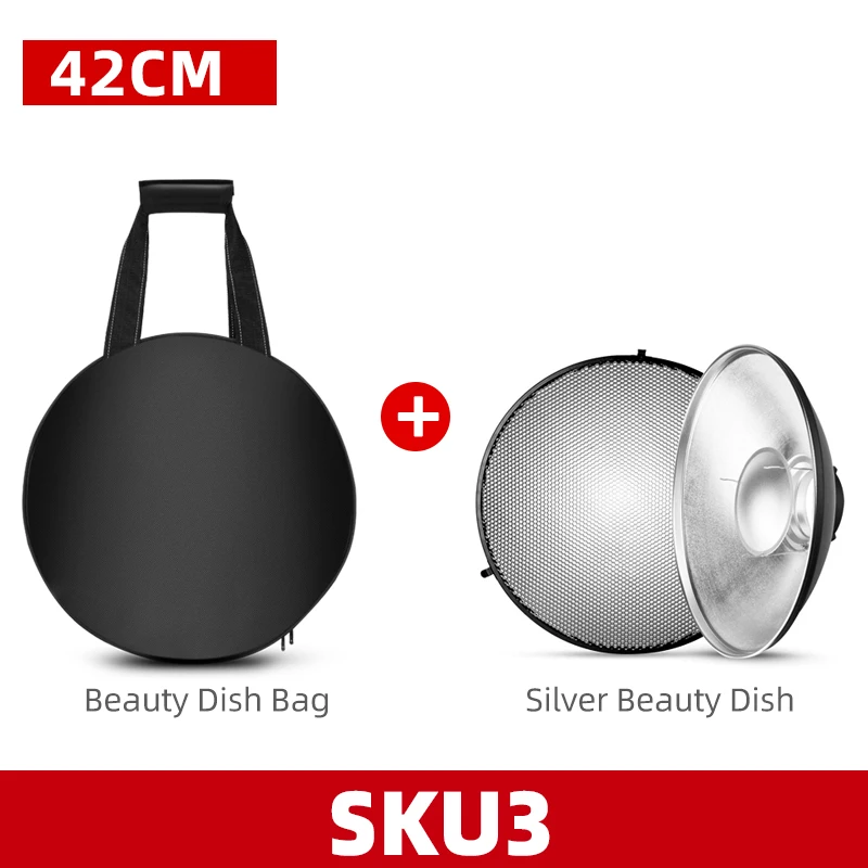 42/55cm Studio Equipment Bag Two-layer Design Drum Style with Beauty Dish Bowens Mount + Honeycomb Grid + Diffuser Sock + Bag
42/55cm Studio Equipment Bag Two-layer Design Drum Style with Beauty Dish Bowens Mount + Honeycomb Grid + Diffuser Sock + Bag