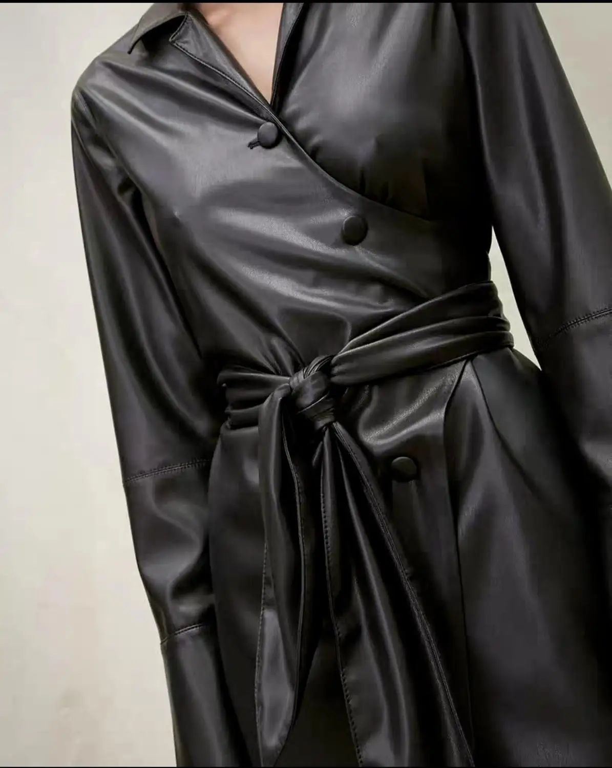 Women's Slim PU Long Jacket Long Sleeve Turn-down Collar Coat with Belt 2019 Autumn Winter
Women's Slim PU Long Jacket Long Sleeve Turn-down Collar Coat with Belt 2019 Autumn Winter