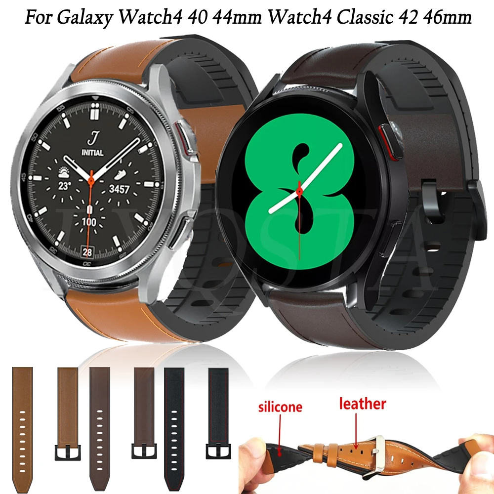Ремешок 20 мм для Samsung Galaxy Watch 4 Classic 46 мм 42 мм, силиконовый кожаный браслет для смарт-часов Galaxy Watch Active 2 40 мм 
Ремешок 20 мм для Samsung Galaxy Watch 4 Classic 46 мм 42 мм, силиконовый кожаный браслет для смарт-часов Galaxy Watch Active 2 40 мм