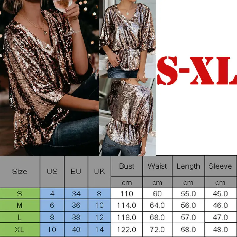 2020 New Fashion Summer Women Clubwear Sequin V Neck T-Shirts Loose Half Sleeve Tops Casual T-Shirt
2020 New Fashion Summer Women Clubwear Sequin V Neck T-Shirts Loose Half Sleeve Tops Casual T-Shirt