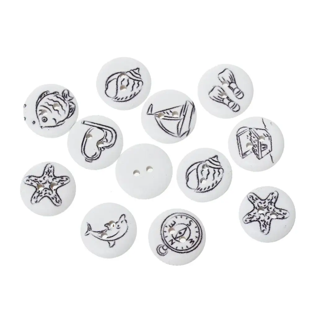 100 PCs Ocean Marine Life Pattern Wood Sewing Buttons for Scrapbooking Round White 2 Holes Button At Random Pattern 18mm Dia New 
100 PCs Ocean Marine Life Pattern Wood Sewing Buttons for Scrapbooking Round White 2 Holes Button At Random Pattern 18mm Dia New