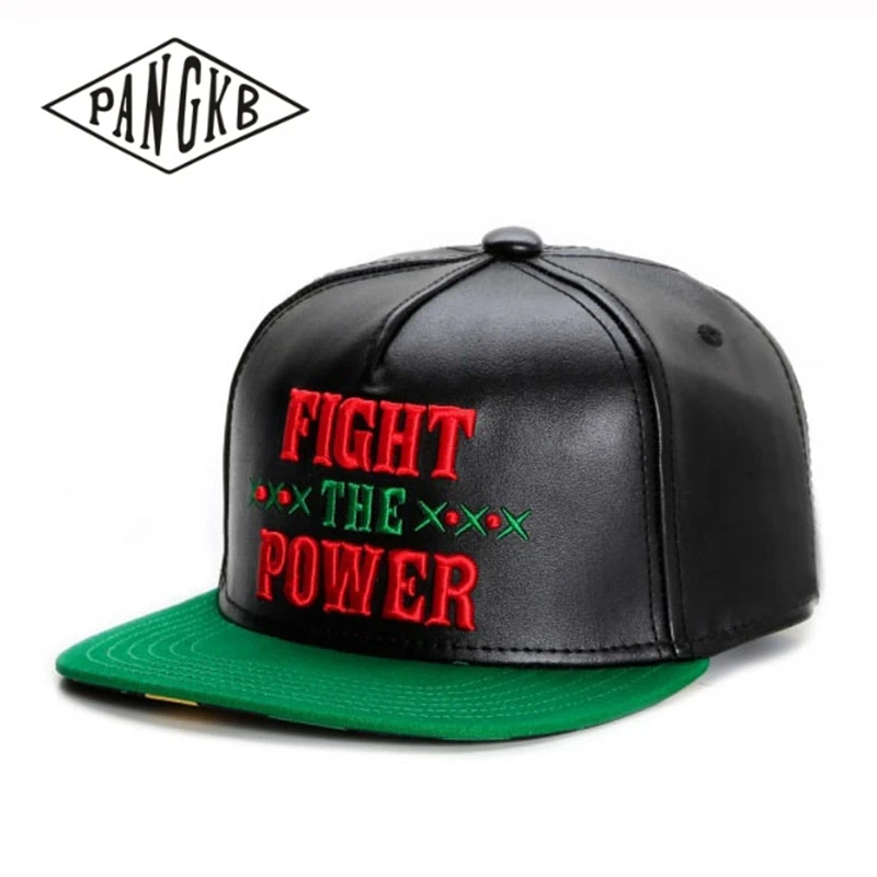 PANGKB брендовая Кепка с надписью черная кожаная кепка в стиле хип хоп snapback для
