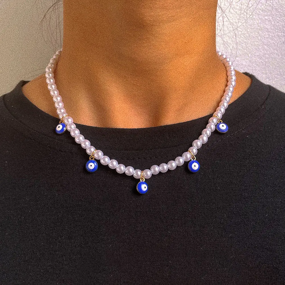 Retro Bohemian Evil Eye Pearl Choker Necklaces For Woman Handmade Pearl Beaded Chain Collar Necklace Fashion Party Jewelry Gifts
Retro Bohemian Evil Eye Pearl Choker Necklaces For Woman Handmade Pearl Beaded Chain Collar Necklace Fashion Party Jewelry Gifts