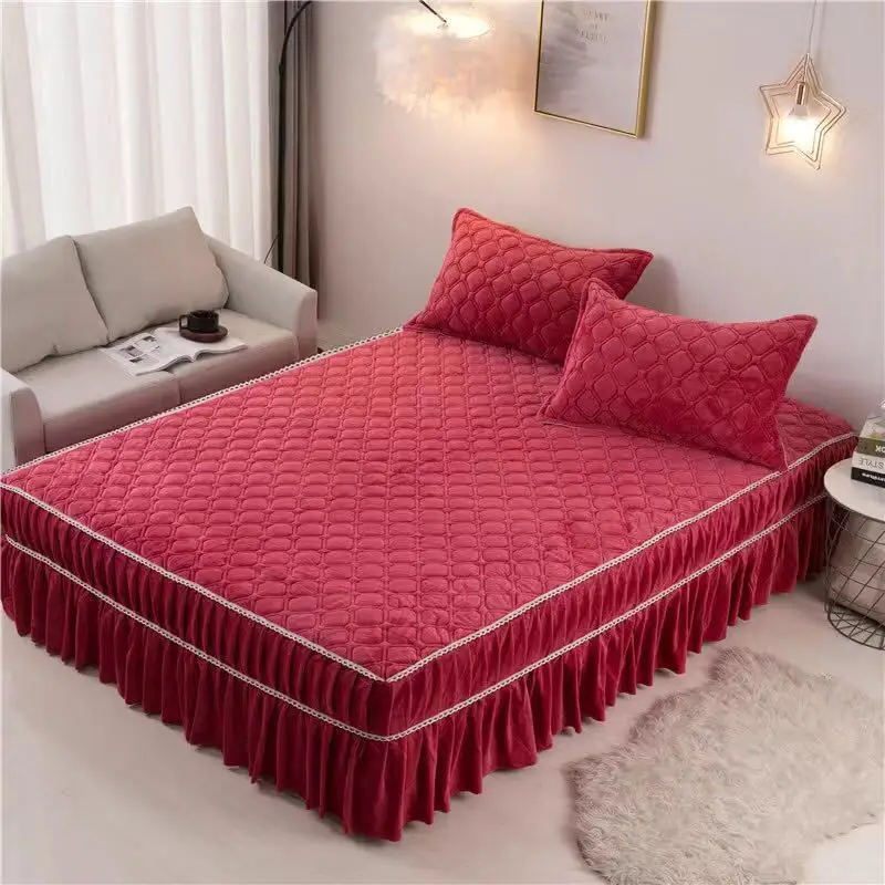 Crystal Fleece Bed Skirt One-piece Quilted Thick Winter Fleece Bed Cover Flannel Bedspread Three-piece Bed Sheet
Crystal Fleece Bed Skirt One-piece Quilted Thick Winter Fleece Bed Cover Flannel Bedspread Three-piece Bed Sheet