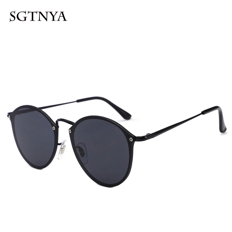 New metal retro round frame frameless sunglasses Color film fashion trend men and women UV400 | Аксессуары для одежды