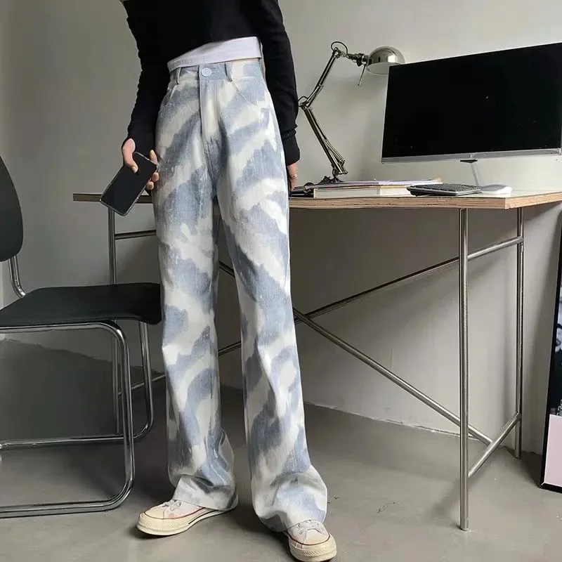 Women Jeans 2021 New Style Spring Summer Tie-Dye Womenen's Casual Hip-Hop High Street High Waist Trendy Wide-Leg Jeans
Women Jeans 2021 New Style Spring Summer Tie-Dye Womenen's Casual Hip-Hop High Street High Waist Trendy Wide-Leg Jeans
