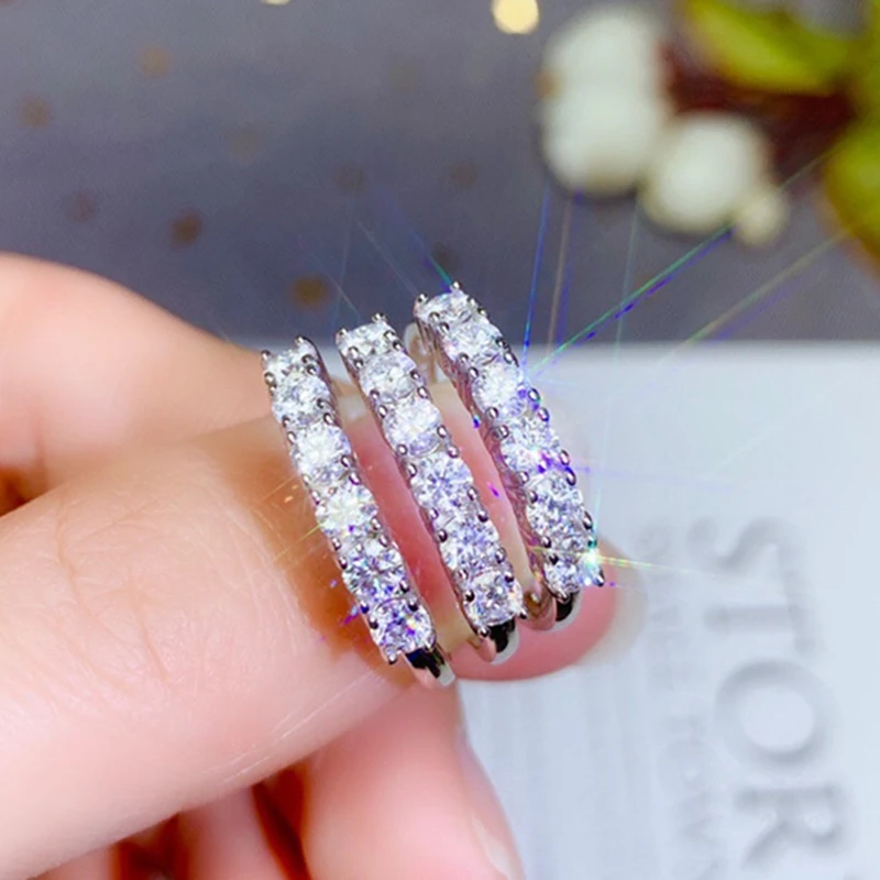 Moissanite кольцо для женщин подарок на помолвку 0.1CT 3 мм VVS1 lab diamond тестовый прошли