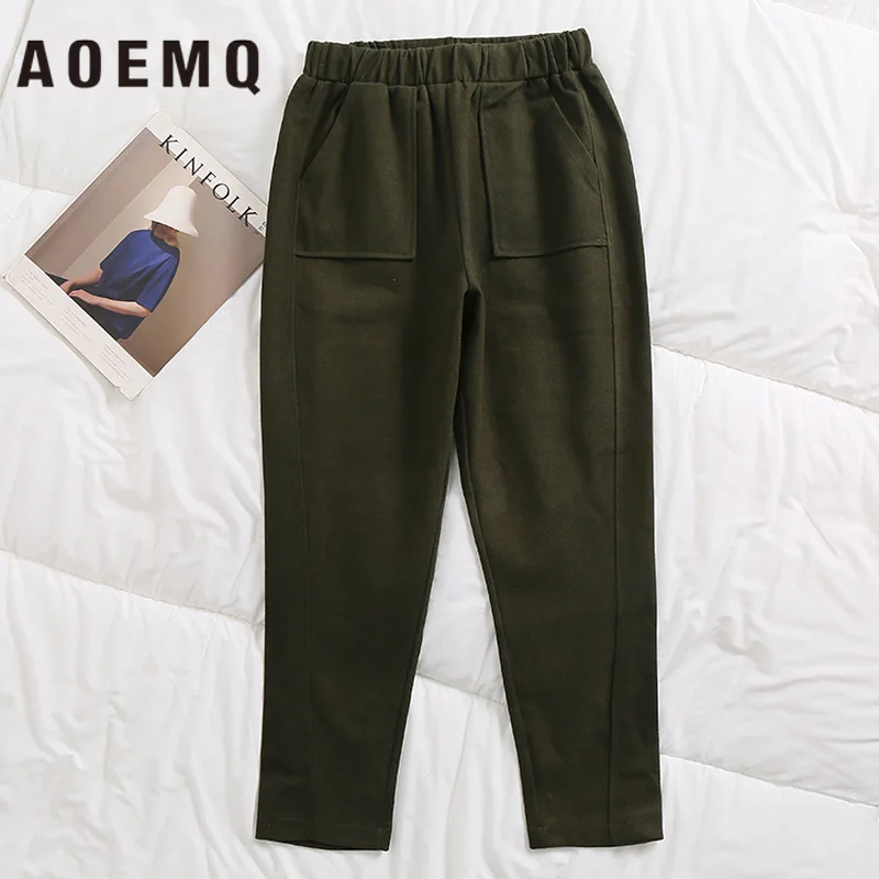 AOEMQ Fashion Pants New Arrival Punk Pencil Elastic Waist Women Buttoms Locomotive Korea Style Clothing | Женская одежда