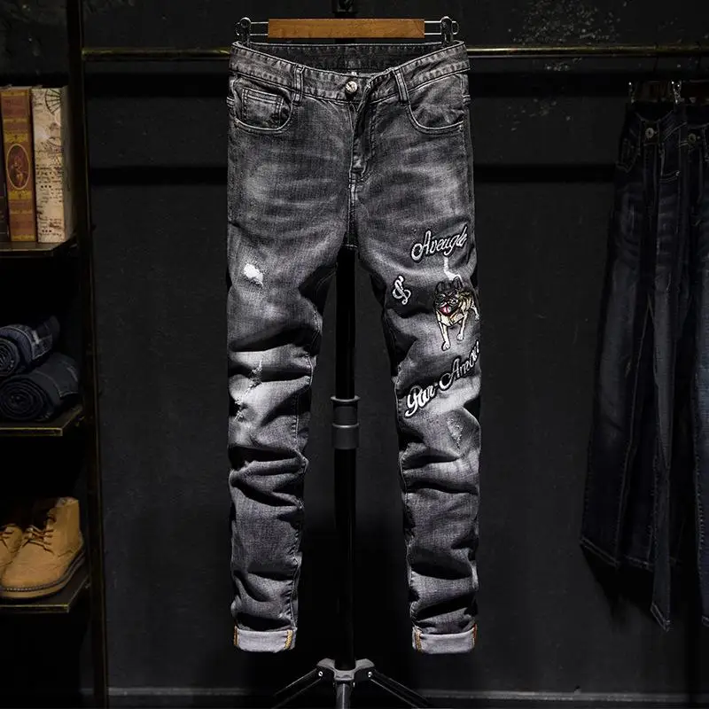 New Men's Jeans Biker Moto Jeans Slim Fit Straight Denim Pants Distressed Trousers Hip Hop Jeans
New Men's Jeans Biker Moto Jeans Slim Fit Straight Denim Pants Distressed Trousers Hip Hop Jeans
