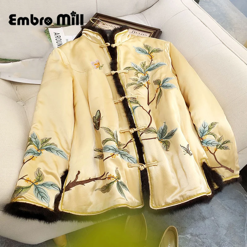 High Quality Acetate Satin Women's Clothing Chinese Style Stand-Collar Retro Disc Buckle Thick Cotton Jacket S-XXL
High Quality Acetate Satin Women's Clothing Chinese Style Stand-Collar Retro Disc Buckle Thick Cotton Jacket S-XXL