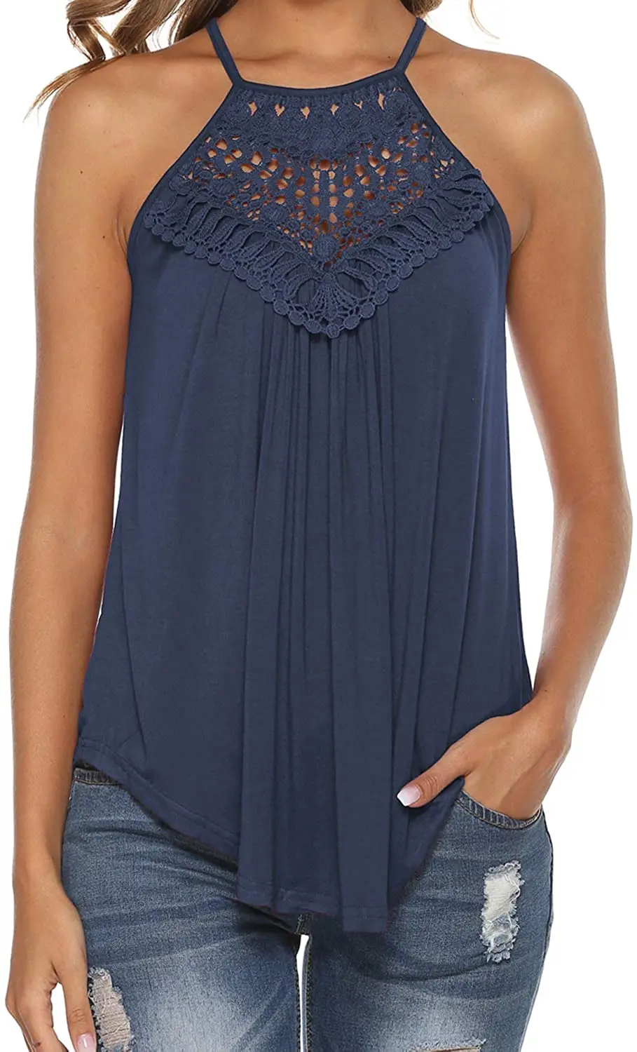 Women's Summer Halter Spaghetti Strap Lace Flowy Tank Tops Cami Shirts Dropshipping
Women's Summer Halter Spaghetti Strap Lace Flowy Tank Tops Cami Shirts Dropshipping
