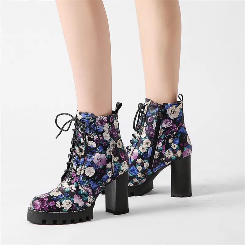 Meotina Winter Ankle Boots Women Genuine Leather Flower Thick Heel Short Boots Zipper Extreme High Heel Shoes Lady Autumn 34-42
Meotina Winter Ankle Boots Women Genuine Leather Flower Thick Heel Short Boots Zipper Extreme High Heel Shoes Lady Autumn 34-42