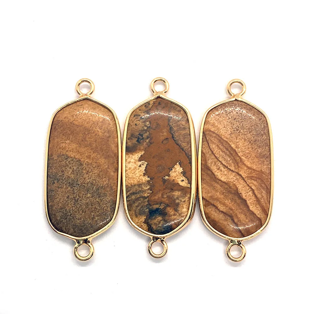 Exquisite Rectangular Natural Stone Connector Labradorite Two-hole Pendant DIY Handmade Necklace Bracelet Jewelry Accessories 
Exquisite Rectangular Natural Stone Connector Labradorite Two-hole Pendant DIY Handmade Necklace Bracelet Jewelry Accessories