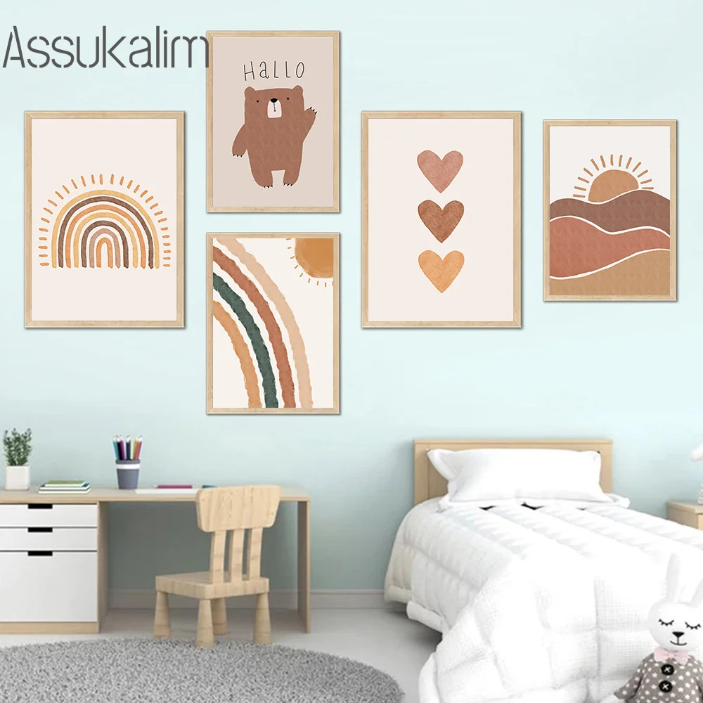 Boho Poster Sun Rainbow Canvas Painting Bear Posters Love Art Prints Nursery Print Nordic Wall Pictures For Baby Kids Room Decor
Boho Poster Sun Rainbow Canvas Painting Bear Posters Love Art Prints Nursery Print Nordic Wall Pictures For Baby Kids Room Decor