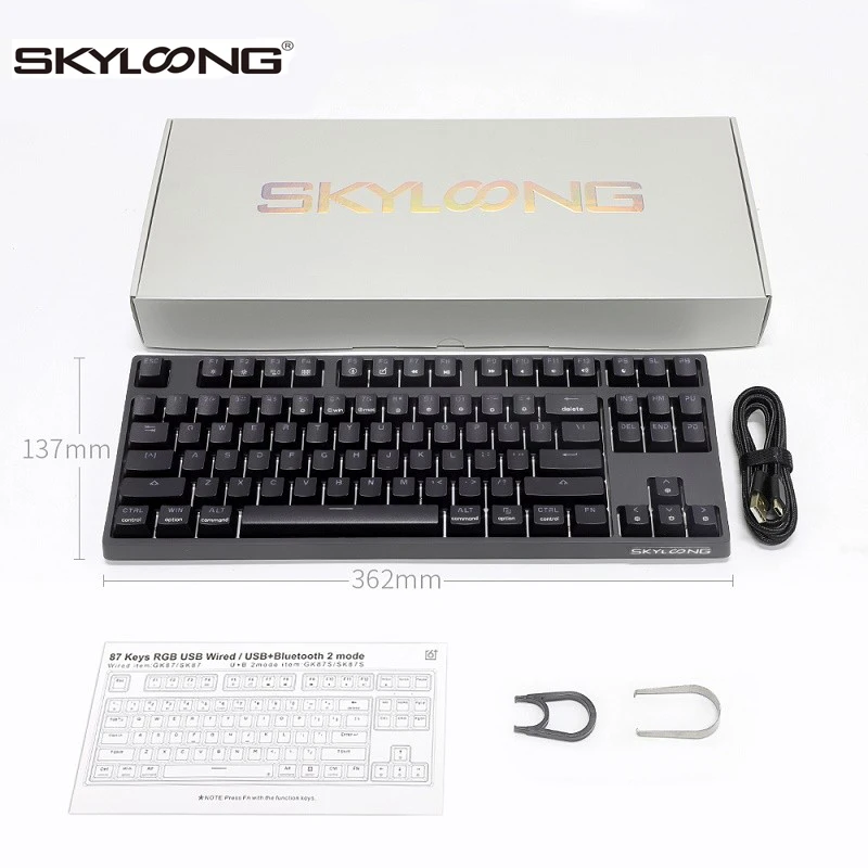 

Механическая клавиатура Skyloong GK87, игровая клавиатура с 87 клавишами горячей замены, с красным переключателем, RGB подсветкой, для настольных ПК...