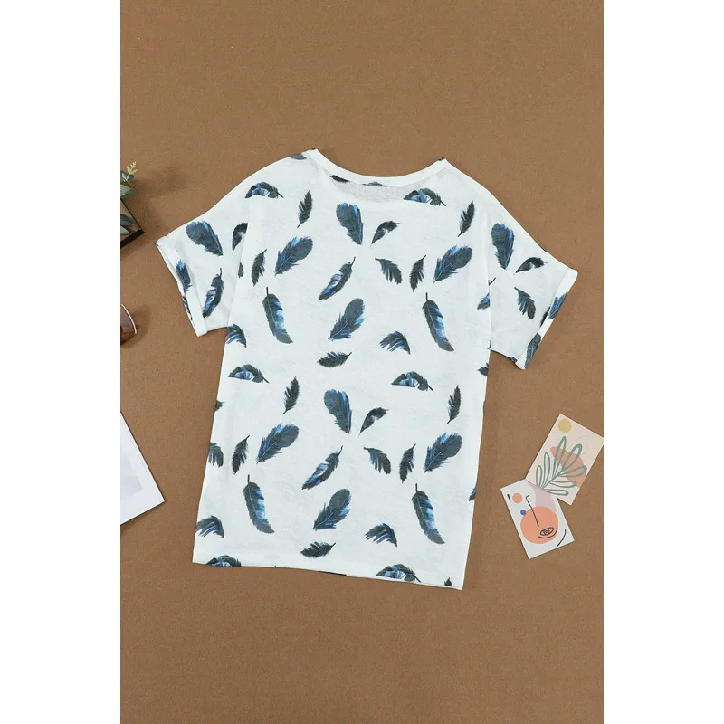LUCKYFRIDAYF Harajuku Plus Size White Feather Print Short Sleeve Tee Women Round Neck T Shirt Camisetas De Mujer Oversize 2XL
LUCKYFRIDAYF Harajuku Plus Size White Feather Print Short Sleeve Tee Women Round Neck T Shirt Camisetas De Mujer Oversize 2XL