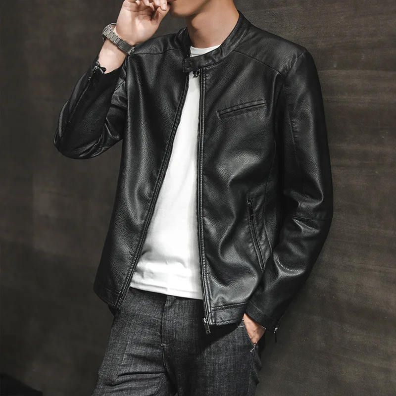 2021 Mens Jacket Autumn Winter Men New Faux PU Leather Motorcycle Jackets Casual Biker Coat Zipper Fleece Coat Mens Clothing 
2021 Mens Jacket Autumn Winter Men New Faux PU Leather Motorcycle Jackets Casual Biker Coat Zipper Fleece Coat Mens Clothing