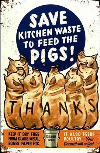 Modern Wall Art Ww2 Save Kitchen Waste to Feed Pigs Metal Tin Sign Farmhouse Bar Pub Wall Decoration Man Cave Tin Sign 8x12 Inch
Modern Wall Art Ww2 Save Kitchen Waste to Feed Pigs Metal Tin Sign Farmhouse Bar Pub Wall Decoration Man Cave Tin Sign 8x12 Inch