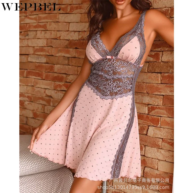 WEPBEL Women's Sexy Lace Hollow Out Lingerie Dress Ladies Elegant Sleeveless Halter High Waist V Neck Corset Sleepwear
WEPBEL Women's Sexy Lace Hollow Out Lingerie Dress Ladies Elegant Sleeveless Halter High Waist V Neck Corset Sleepwear