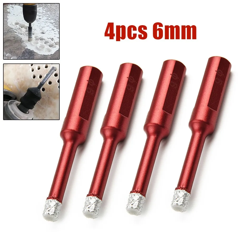 4Pcs Diamond Drill Tile Dry Drill Bit 6mm For Granite Marble Porcelain Glass Quartz Ceramics For Drilling Hole Saw Cutting Kit
4Pcs Diamond Drill Tile Dry Drill Bit 6mm For Granite Marble Porcelain Glass Quartz Ceramics For Drilling Hole Saw Cutting Kit
