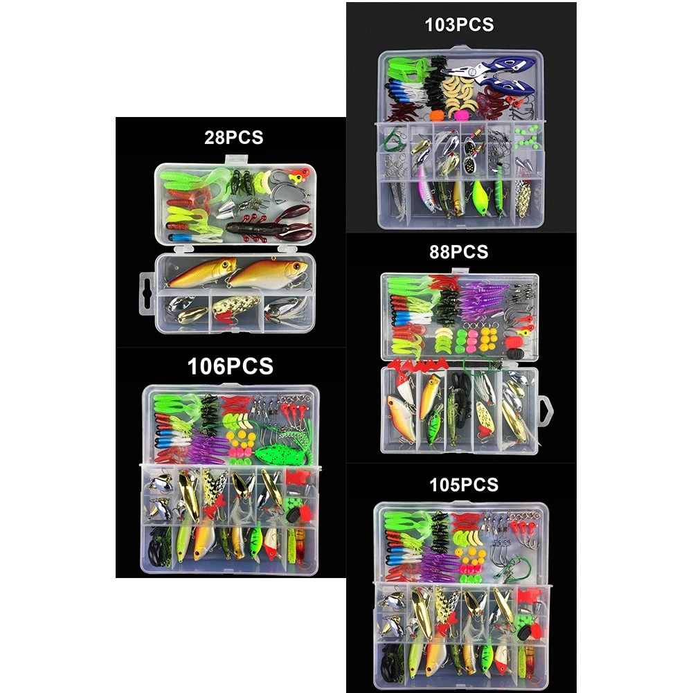 28-106pcs Fishing Tackle Set with Box Crankbait Multifunctional Fish Lures Bait Hook Fishhook Connector Pesca Iscas Fishing Tool
28-106pcs Fishing Tackle Set with Box Crankbait Multifunctional Fish Lures Bait Hook Fishhook Connector Pesca Iscas Fishing Tool