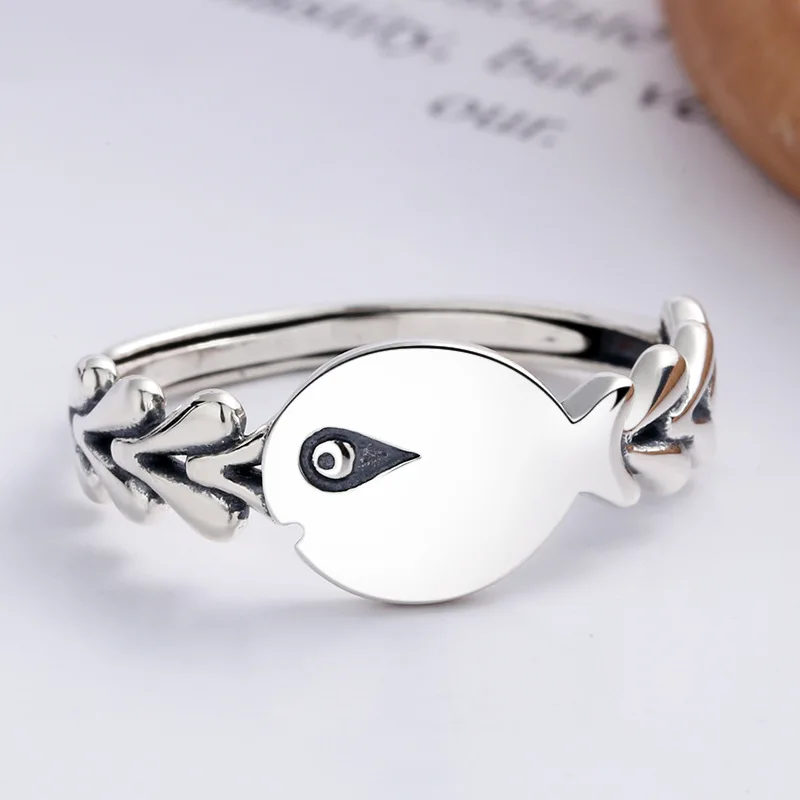 S925 Pure Silver Fashion Personality Small Fish Index Finger Ring Lady Simple Adjustable Rings for Women Sterling Silver Rings 
S925 Pure Silver Fashion Personality Small Fish Index Finger Ring Lady Simple Adjustable Rings for Women Sterling Silver Rings
