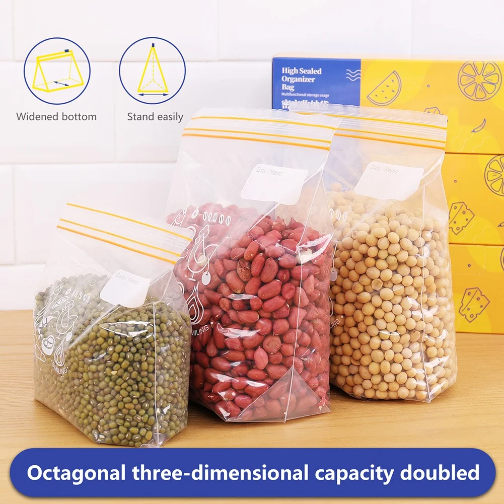 Reusable Food Storage Bags With Zipper Food Storage Zipper Sealed Three-Dimensional Design Self-Sealing Household For Universal
Reusable Food Storage Bags With Zipper Food Storage Zipper Sealed Three-Dimensional Design Self-Sealing Household For Universal