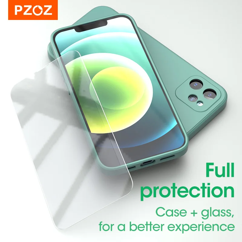 Чехол PZOZ для iPhone 13 12 Pro Max, защита для экрана, закаленное стекло, жидкий силикон, Ударопрочный Мягкий защитный чехол для задней панели 9H
Чехол PZOZ для iPhone 13 12 Pro Max, защита для экрана, закаленное стекло, жидкий силикон, Ударопрочный Мягкий защитный чехол для задней панели 9H