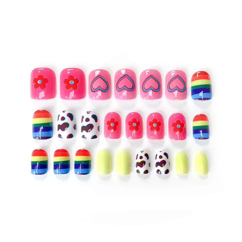Hit Color False Nail Art 3D Cute Leopard Short Summer Style Full Cover Press On Jell Small Fresh Flower Rainbow Finger Manicure
Hit Color False Nail Art 3D Cute Leopard Short Summer Style Full Cover Press On Jell Small Fresh Flower Rainbow Finger Manicure