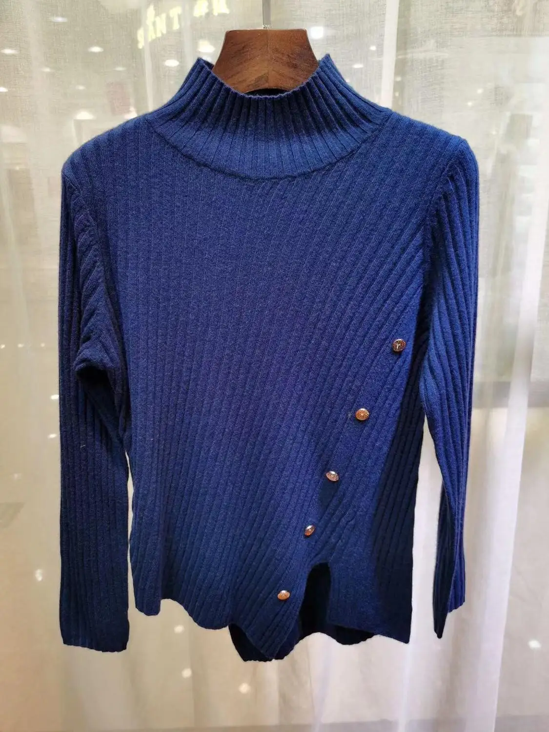 Casual 2021 Spring Women Sweaters Pullovers Dark Blue Long Sleeve Buttons Female Knitted Sweater Femme Pullover Tops
Casual 2021 Spring Women Sweaters Pullovers Dark Blue Long Sleeve Buttons Female Knitted Sweater Femme Pullover Tops