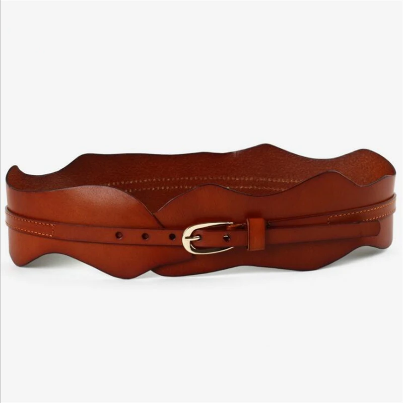 2020 Leather Belts for Women Wide Girdle Cowhide Pin Buckle Fashion Simple Vintage Dress Irregular Wavy Waist Belts
2020 Leather Belts for Women Wide Girdle Cowhide Pin Buckle Fashion Simple Vintage Dress Irregular Wavy Waist Belts