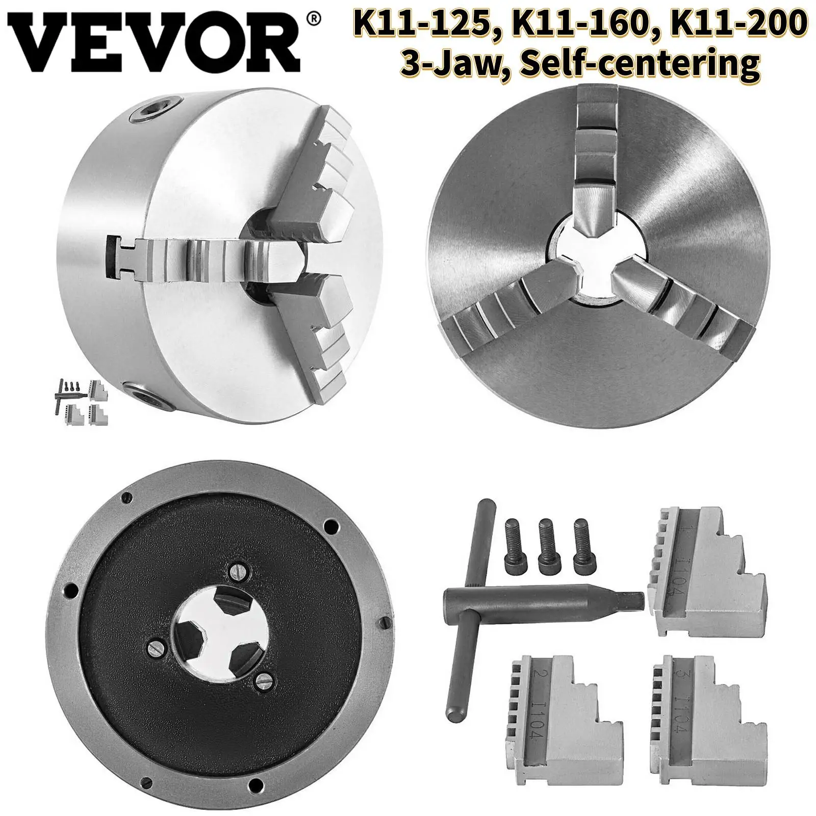 VEVOR патрон для токарного станка с ручным управлением 3 челюсти, самоцентрирующаяся Фотографическая фотография, стандартные с/крепежные бол... 
VEVOR патрон для токарного станка с ручным управлением 3 челюсти, самоцентрирующаяся Фотографическая фотография, стандартные с/крепежные бол...