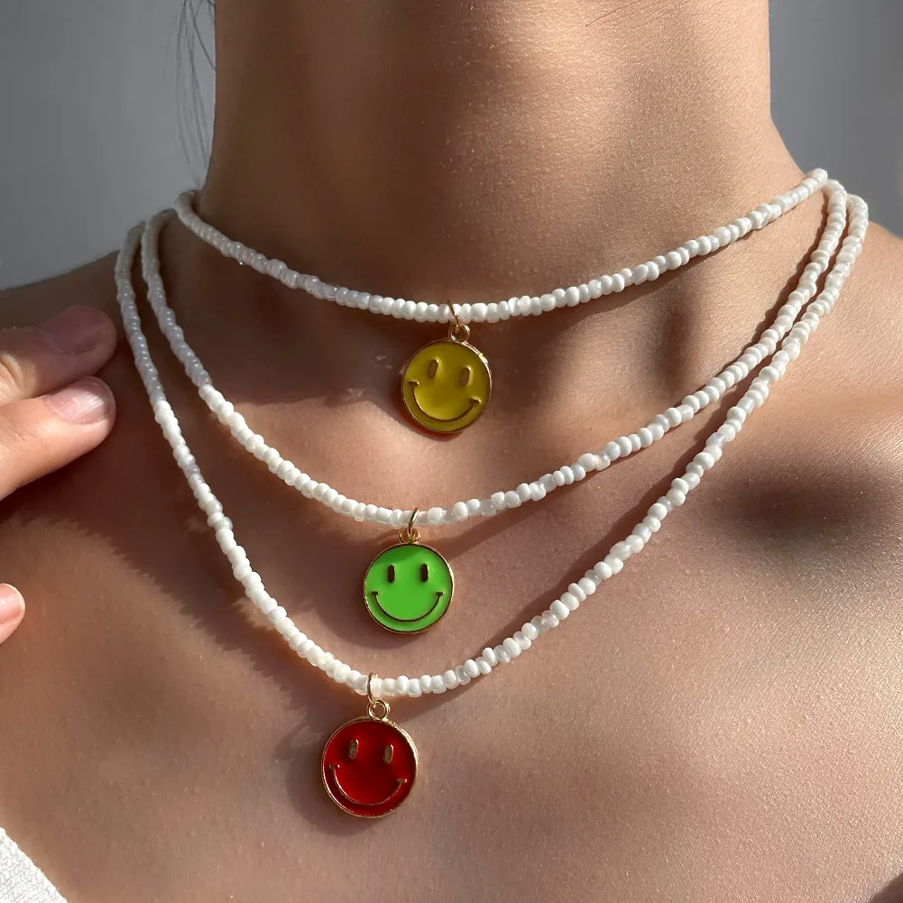 Y2K Candy Color Smiley Face Seed Beads Choker Necklace For Women Girls Boho Handmade White Beaded Necklaces Collar Jewelry Gift
Y2K Candy Color Smiley Face Seed Beads Choker Necklace For Women Girls Boho Handmade White Beaded Necklaces Collar Jewelry Gift