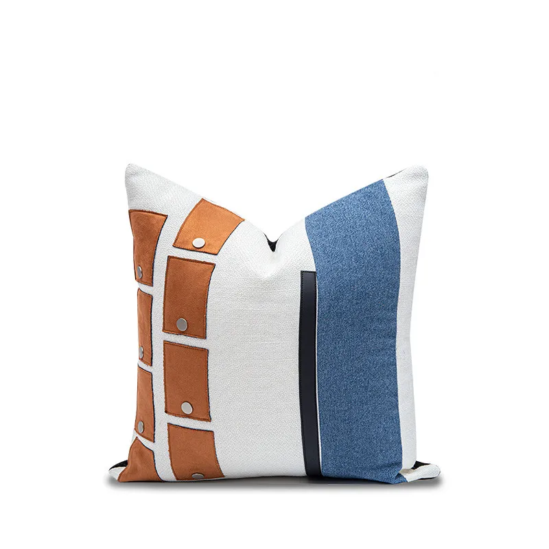 Nordic Cushion Cover 45x45cm Jacquard Leather Throw Pillowcase Blue White Orange Patchwork Sofa Cushions Home Decoration Cushion
Nordic Cushion Cover 45x45cm Jacquard Leather Throw Pillowcase Blue White Orange Patchwork Sofa Cushions Home Decoration Cushion