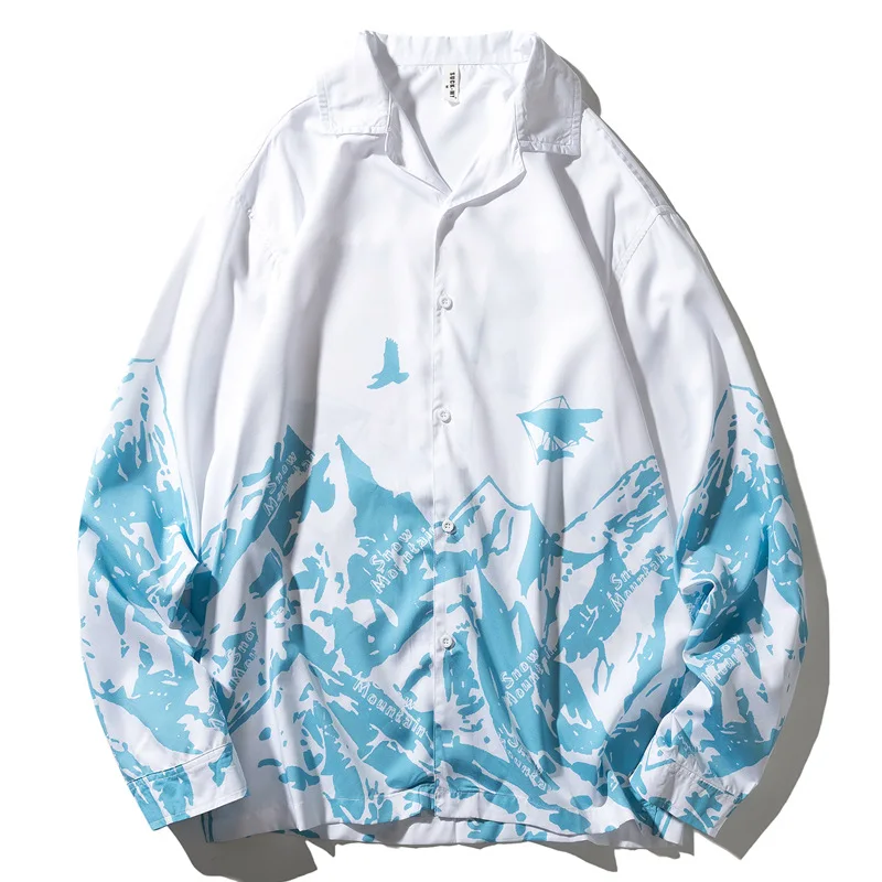 Simple Style Casual Shirt Men Latest Mountain Painting Print Long Sleeve Shirt Men'S Clothing Loose Plus Size Party Men'S Shirt
Simple Style Casual Shirt Men Latest Mountain Painting Print Long Sleeve Shirt Men'S Clothing Loose Plus Size Party Men'S Shirt