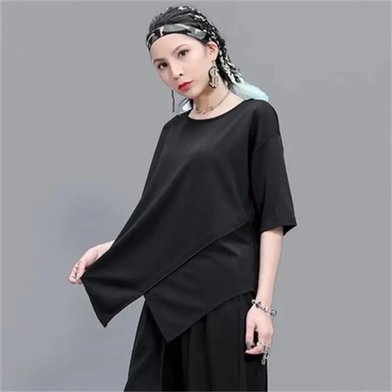 New Five-sleeve T-shirt Fashion Casual Loose Split Split Splice Asymmetric Shirt Fashion T-trend Woman Tshirts Shirts for
New Five-sleeve T-shirt Fashion Casual Loose Split Split Splice Asymmetric Shirt Fashion T-trend Woman Tshirts Shirts for