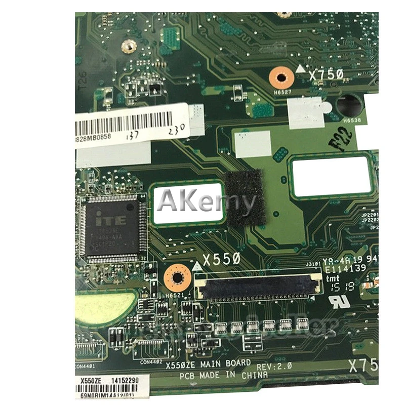 Akemy For Asus X550ZE K555Z A555Z X555Z X750/X550 Laptop motherboard A8-7200 CPU Mainboard with graphic card test good
Akemy For Asus X550ZE K555Z A555Z X555Z X750/X550 Laptop motherboard A8-7200 CPU Mainboard with graphic card test good