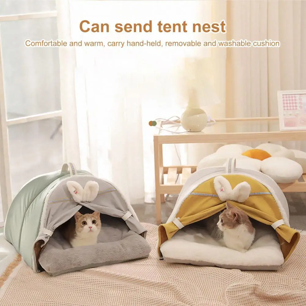 

Portable Cat's House Pet Bed for Cats Closed Style Keep Warmth Removable Pet Cats Tent Nest Cozy Cave Beds Indoor