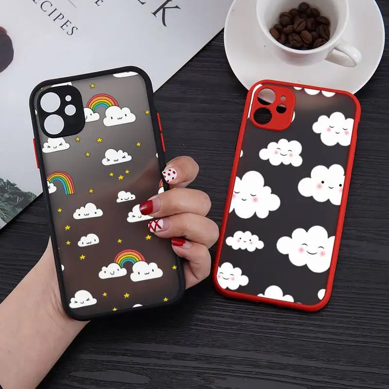 Cartoon clouds Phone Case matte transparent For red iPhone 7 8 x xs xr 11 12 pro plus mini max Clear Funda 
Cartoon clouds Phone Case matte transparent For red iPhone 7 8 x xs xr 11 12 pro plus mini max Clear Funda